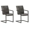 Image de Lot de 2 chaise vidaxl en fer non pliable H. 91 cm interieur gris