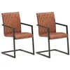 Image de Lot de 2 chaise vidaxl en acier non pliable H. 91 cm interieur marron