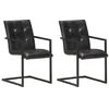 Image de Lot de 2 chaise vidaxl en acier non pliable interieur H. 91 cm noir
