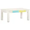 Image de Table basse Blanc 110x60x45 cm Bois de manguier massif