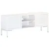 Image de Meuble TV Blanc 115x30x46 cm Bois massif de manguier