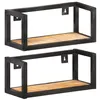 Image de Étagères murales 2 pcs 40 cm Bois de manguier brut