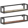 Image de Étagères murales 2 pcs 80 cm Bois de récupération massif