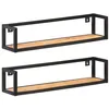 Image de Étagères murales 2 pcs 80 cm Bois d acacia massif