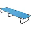 Image de vidaXL Ligbed inklapbaar staal turquoiseblauw310348