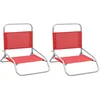 Image de Lot de 2 chaise vidaxl exterieur pliable H. 58 cm en acier rouge