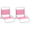 Image de Lot de 2 chaise Vidaxl en acier pliable H. 58 cm exterieur rose