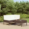 Image de Salon de jardin modulable Vidaxl resine tressee beige 3 pieces 69 x 60 x 69 3 personnes