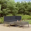 Image de Salon de jardin modulable Vidaxl resine tressee gris 3 pieces 69 x 60 x 69 2 personnes