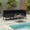 Image de Salon de jardin modulable Vidaxl resine tressee noir 3 pieces 69 x 69 x 69 3 personnes