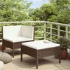 Image de Salon de jardin Vidaxl resine tressee beige 2 pieces 2 personnes