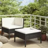 Image de Salon de jardin 2 pcs avec coussins Résine tressée Noir