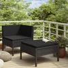 Image de Salon de jardin 2 pcs avec coussins Résine tressée Noir