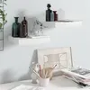 Image de Étagère murale flottante 2 pcs Blanc brillant 23x23,5x3,8cm MDF