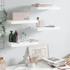 Image de Étagère murale flottante 4 pcs Blanc brillant 40x23x3,8 cm MDF