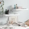 Image de Étagère murale flottante 2 pcs Blanc brillant 50x23x3,8 cm MDF