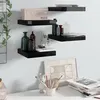 Image de vidaXL Wandschappen zwevend 4 st 23x23,5x3,8 cm MDF hoogglans zwart323762
