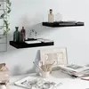 Image de vidaXL Wandschappen zwevend 2 st 40x23x3,8 cm MDF hoogglans zwart323764