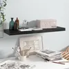 Image de Étagère murale flottante Noir brillant 80x23,5x3,8 cm MDF