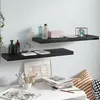 Image de Étagère murale flottante 2 pcs Noir brillant 80x23,5x3,8 cm MDF