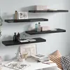 Image de vidaXL Wandschappen zwevend 4 st 80x23,5x3,8 cm MDF hoogglans zwart323774