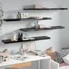 Image de vidaXL Wandschappen zwevend 4 st 120x23,5x3,8 cm MDF hoogglans zwart323780