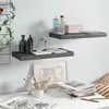 Image de Étagère murale flottante 2 pcs Gris brillant 50x23x3,8 cm MDF
