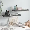 Image de Étagère murale flottante 2 pcs Gris brillant 60x23,5x3,8 cm MDF