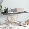 Image de Étagère murale flottante Gris brillant 80x23,5x3,8 cm MDF
