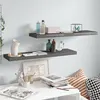 Image de vidaXL Wandschappen zwevend 2 st 90x23,5x3,8 cm MDF hoogglans grijs323797