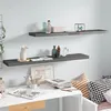 Image de vidaXL Wandschappen zwevend 2 st 120x23,5x3,8 cm MDF hoogglans grijs323800