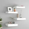 Image de Étagères murales flottantes 4 pcs blanc 23x23,5x3,8 cm MDF
