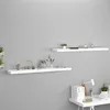 Image de Étagères murales flottantes 2 pcs blanc 120x23,5x3,8 cm MDF
