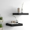 Image de Étagères murales flottantes 2 pcs noir 23x23,5x3,8 cm MDF