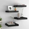 Image de Étagères murales flottantes 4 pcs noir 23x23,5x3,8 cm MDF