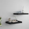 Image de Étagères murales flottantes 2 pcs noir 40x23x3,8 cm MDF
