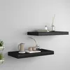 Image de Étagères murales flottantes 2 pcs noir 50x23x3,8 cm MDF