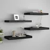 Image de Étagères murales flottantes 4 pcs noir 50x23x3,8 cm MDF