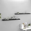 Image de Étagères murales flottantes 2 pcs noir 120x23,5x3,8 cm MDF