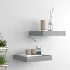 Image de Étagères murales flottantes 2 pcs gris 23x23,5x3,8 cm MDF