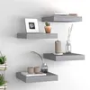 Image de Étagères murales flottantes 4 pcs gris 23x23,5x3,8 cm MDF