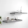 Image de Étagères murales flottantes 2 pcs Gris 60x23,5x3,8 cm MDF