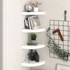 Image de vidaXL Hoekschappen zwevend 4 st 25x25x3,8 cm MDF hoogglans wit323888