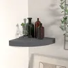 Image de Étagère d angle flottante Gris brillant 25x25x3,8 cm MDF