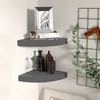 Image de vidaXL Hoekschappen zwevend 2 st 25x25x3,8 cm MDF hoogglans grijs323893