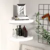 Image de Étagères d angle flottantes 2 pcs blanc 25x25x3,8 cm MDF
