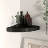 Image de Étagère d angle flottante noir 25x25x3,8 cm MDF