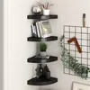 Image de Étagères d angle flottantes 4 pcs noir 25x25x3,8 cm MDF