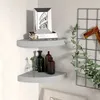 Image de Étagères d angle flottantes 2 pcs gris 25x25x3,8 cm MDF