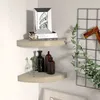 Image de Étagères d angle flottantes 2 pcs chêne 25x25x3,8 cm MDF